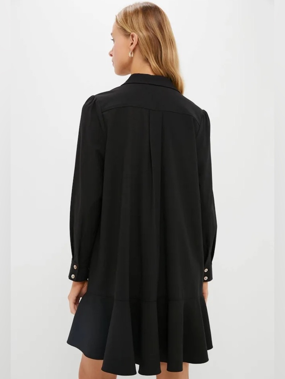 Tuckernuck Black Crepe Callahan Shirt Dress Size S - Picture 3 of 8